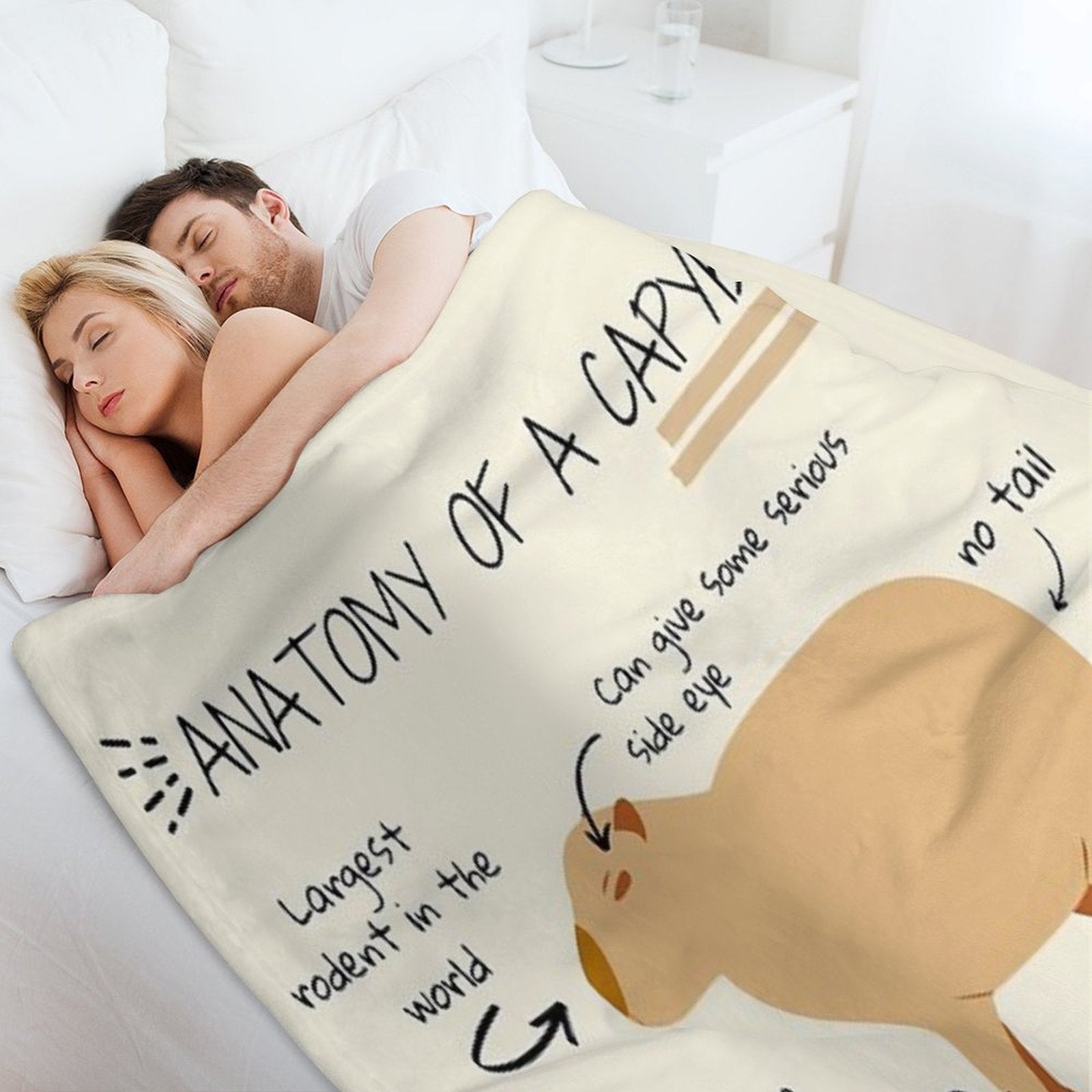 Anatomy of A Capybara Durable Throw Blanket