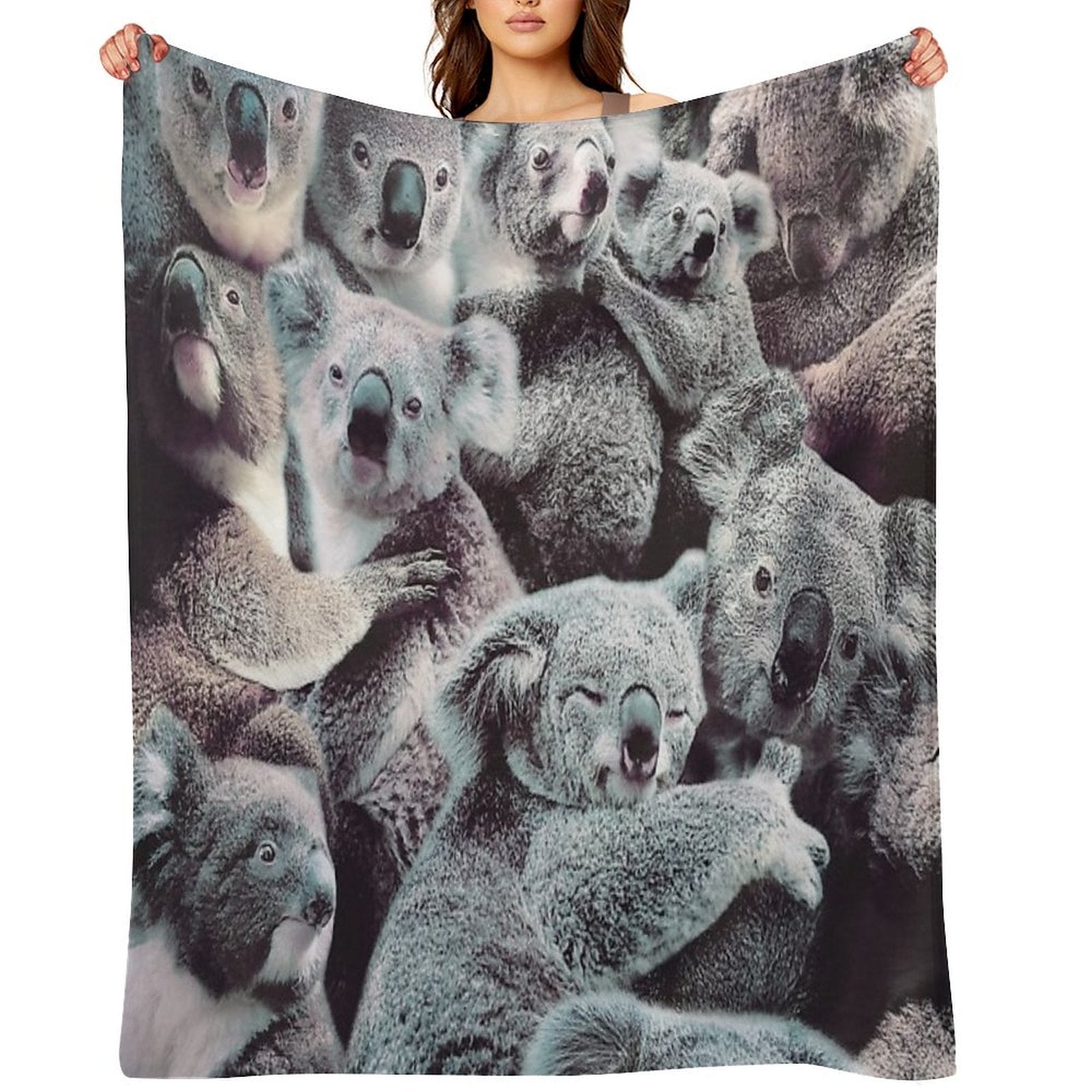 Koalas Easy Care Throw Blanket