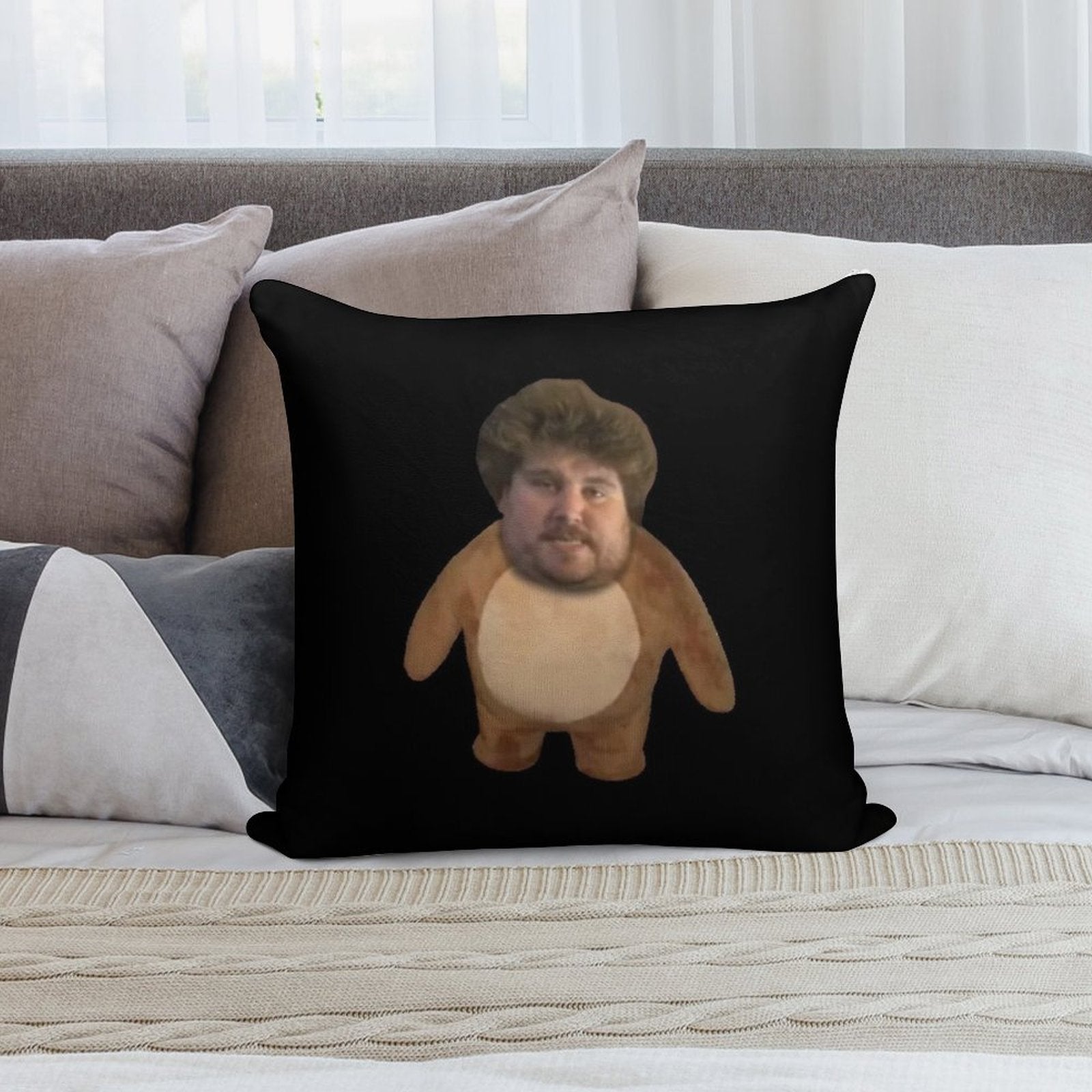 Teddy Reiner Soft Hidden Zipper Throw Pillow