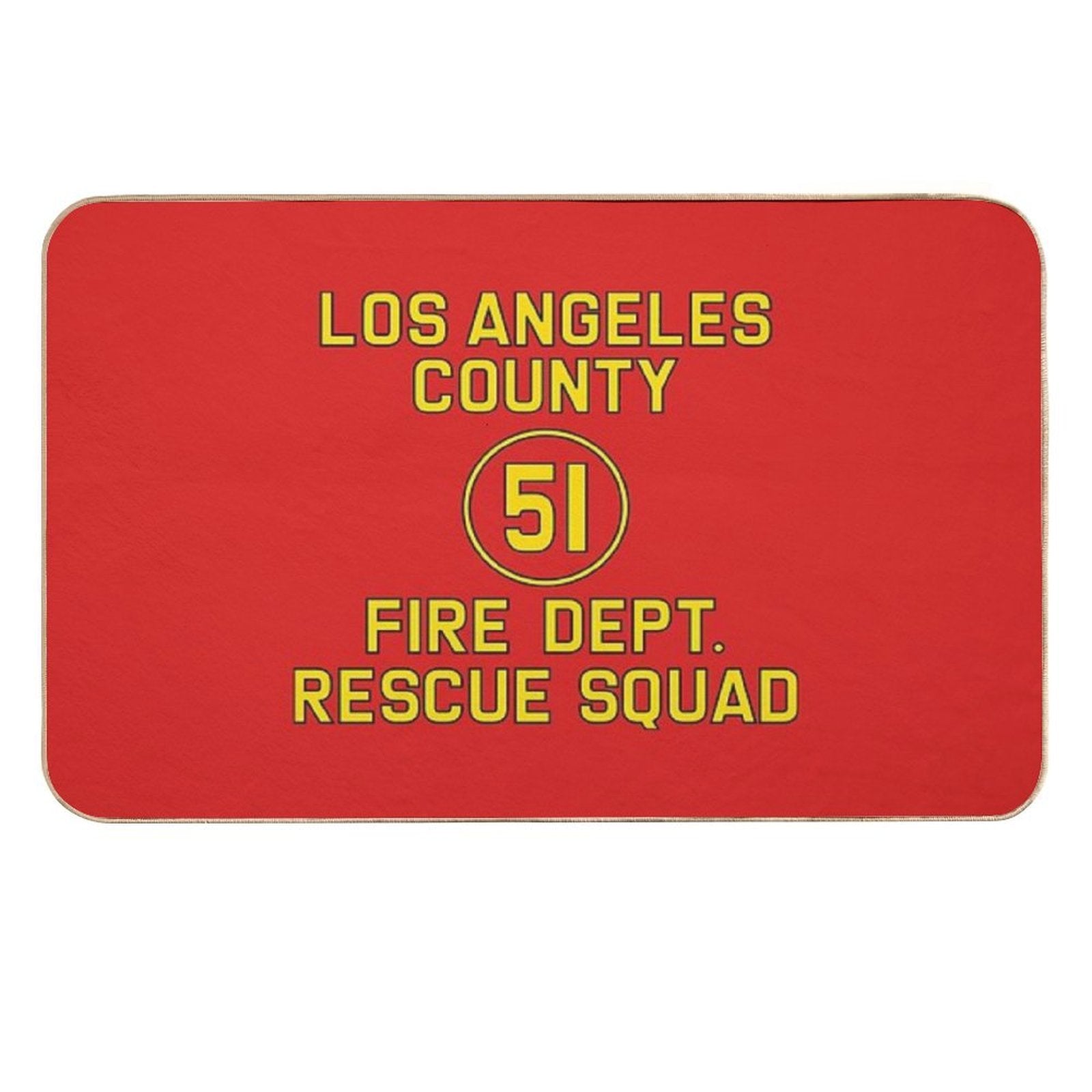 Emergency Squad 51 Side of Truck Reproduction Logo  Toxin-Free Bath Mat