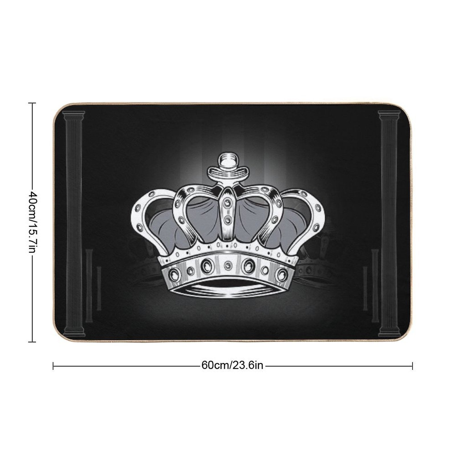 Crown - Grey 2  Fade-Resistant Bath Mat