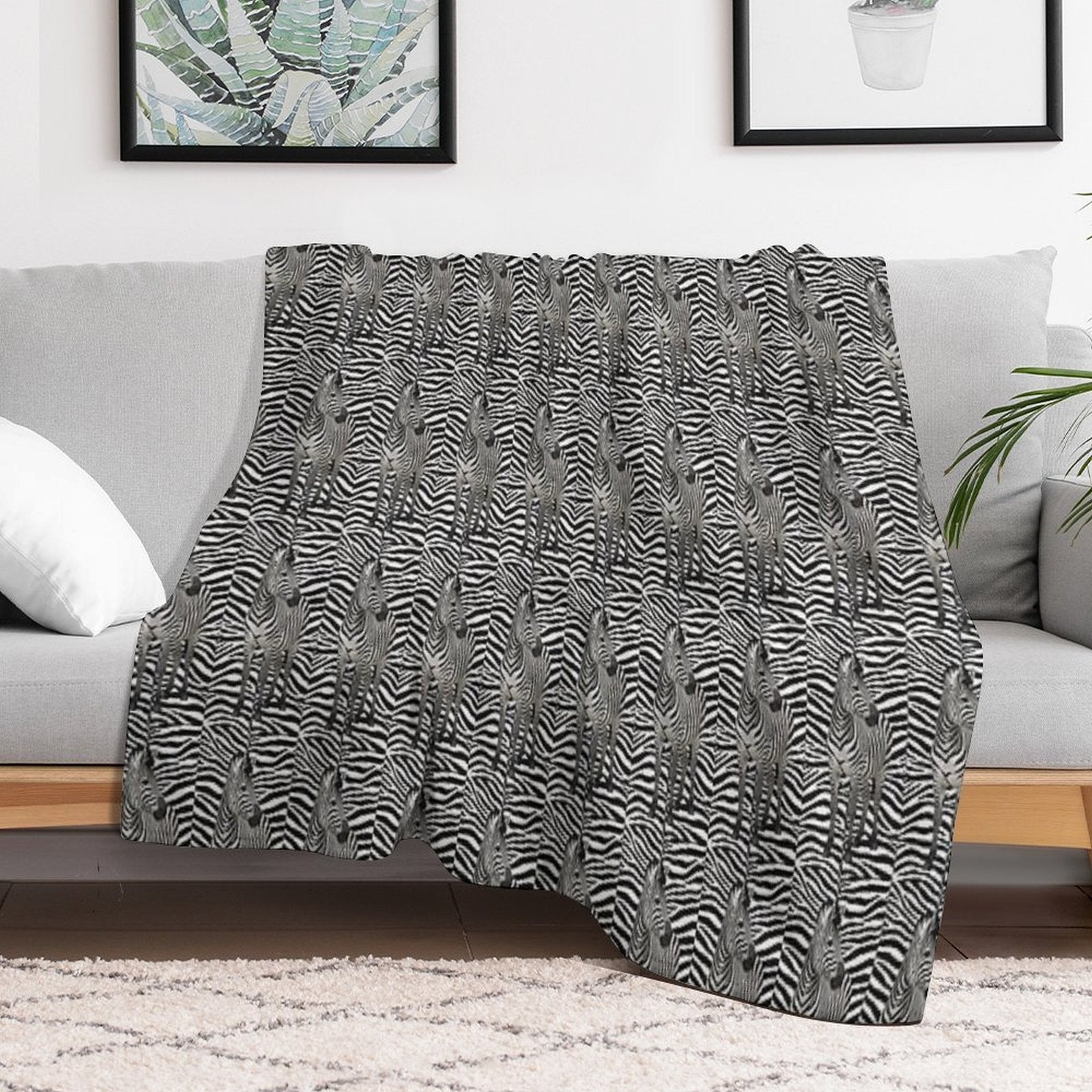 Zebra Stripes Shrink-resistant Throw Blanket