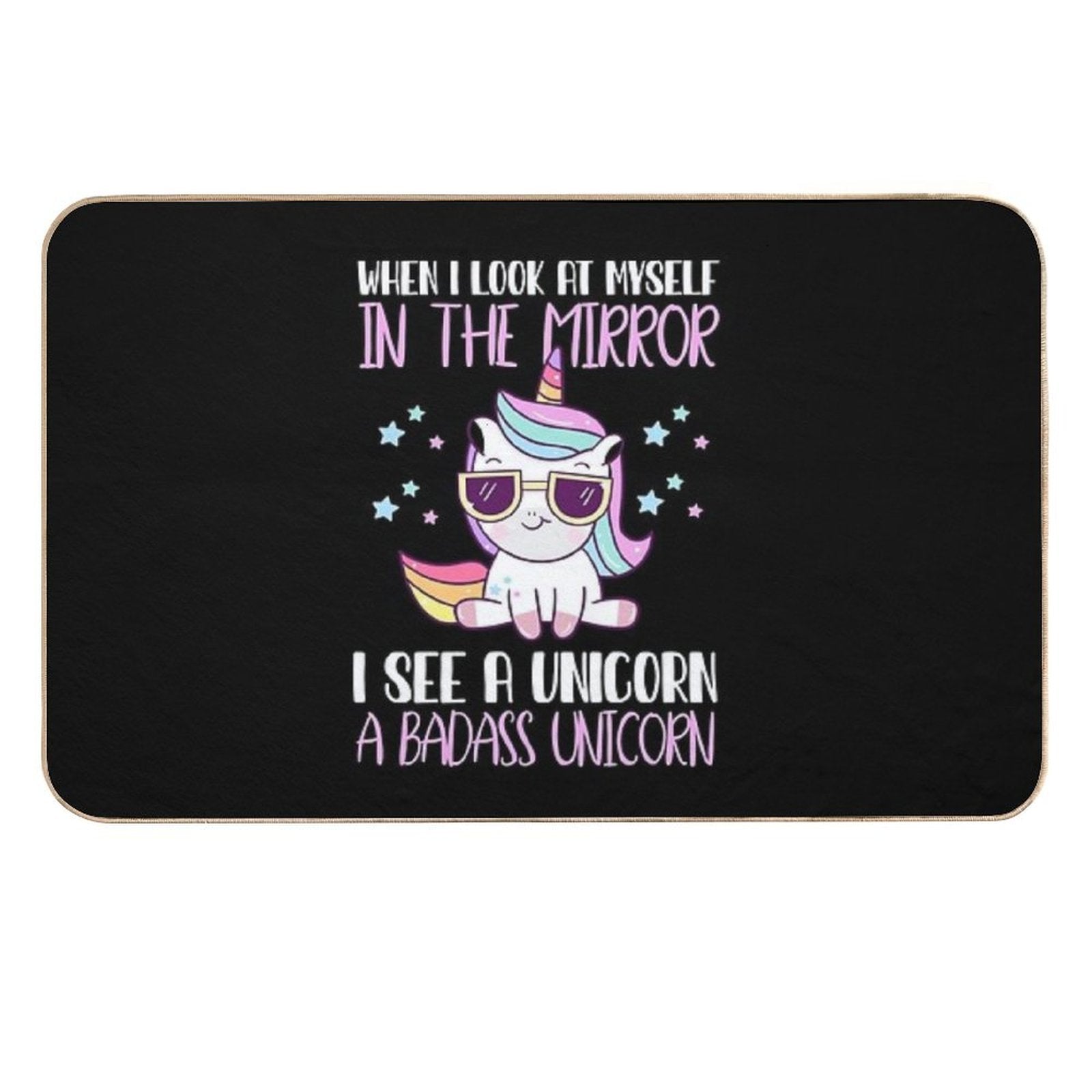 Funny Badass Unicorn  Anti-Trip Bath Mat