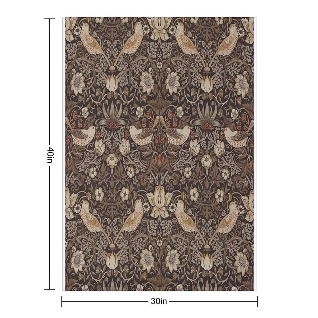 William Morris - Strawberry Thief Easy Care Throw Blanket