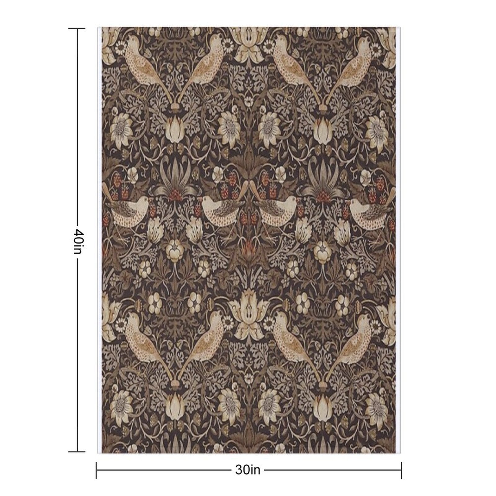 William Morris - Strawberry Thief Easy Care Throw Blanket