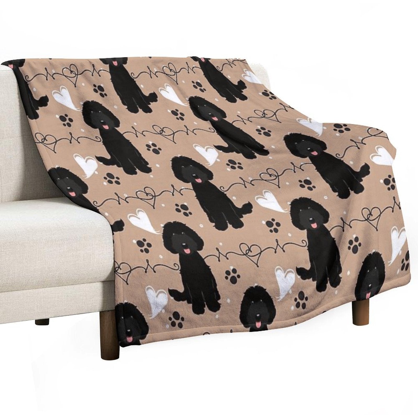 LOVE Black Labradoodle Premium Throw Blanket