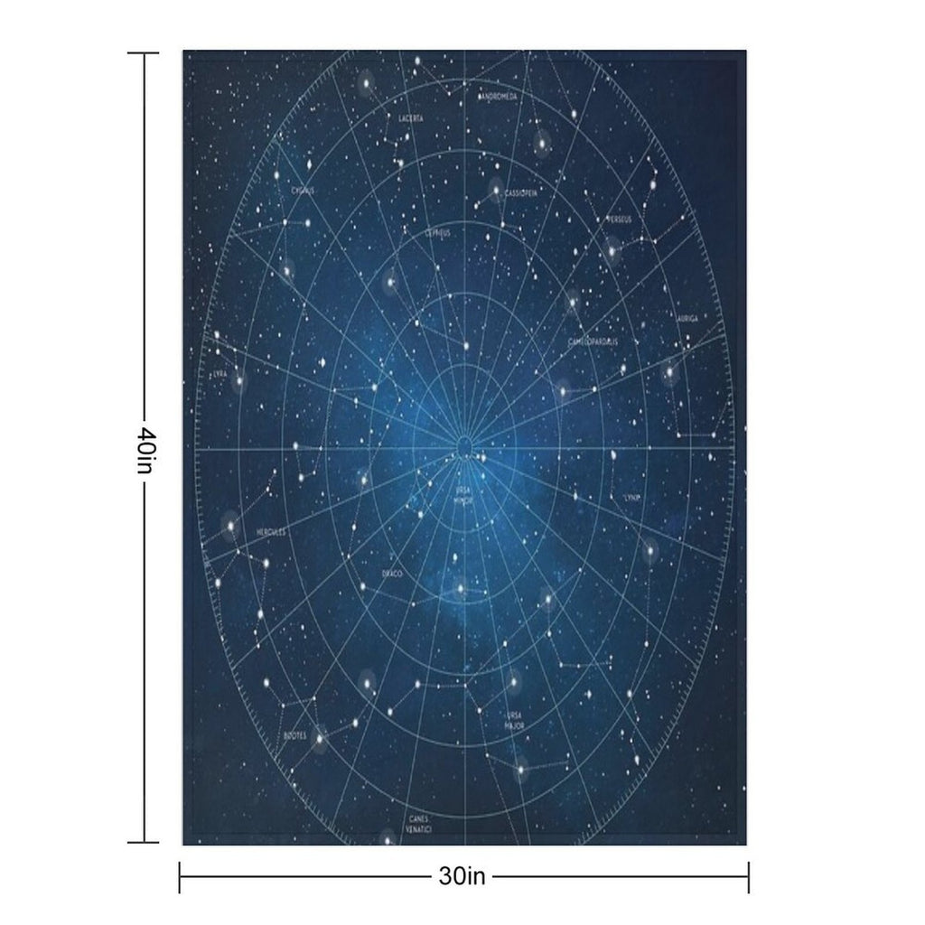 Constellation Star Map Shrink-resistant Throw Blanket