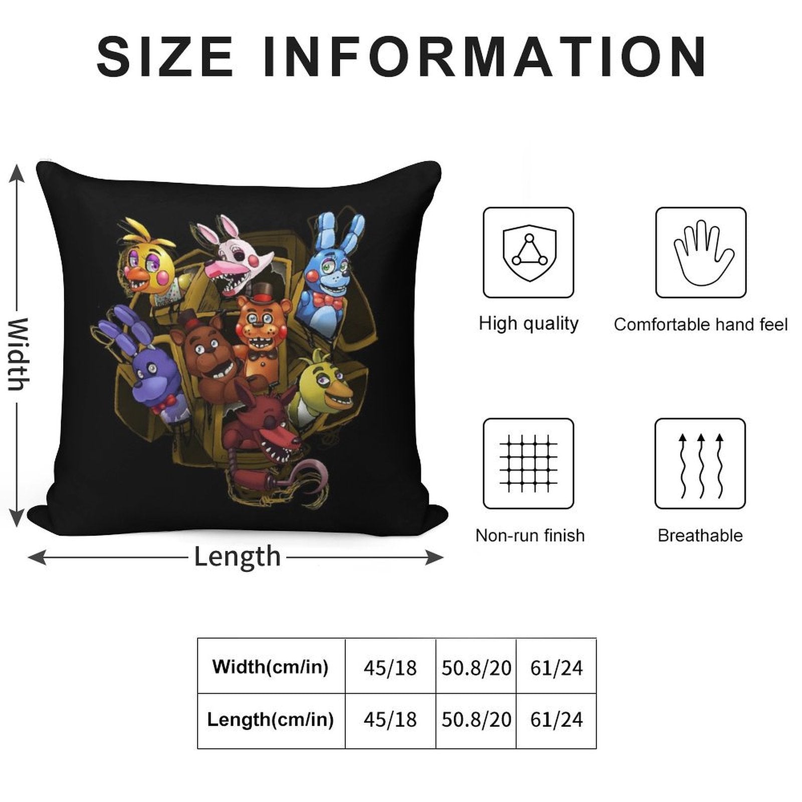 Five Nights at Freddy's 2 Soft Style Accent Throw Pillow