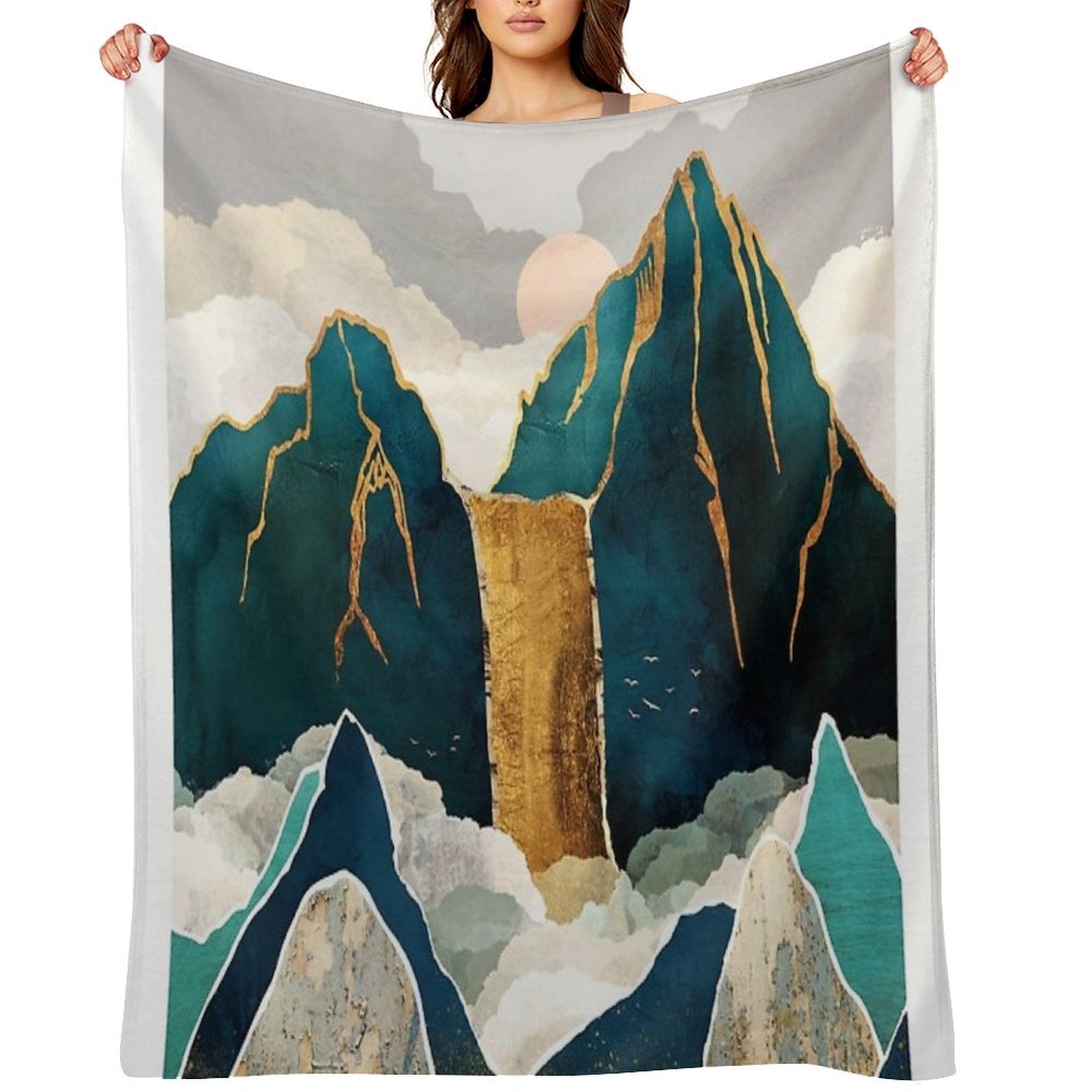 Golden Waterfall Comfort Throw Blanket