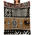 African Mud Cloth with Elephants Comfort Throw Blanket