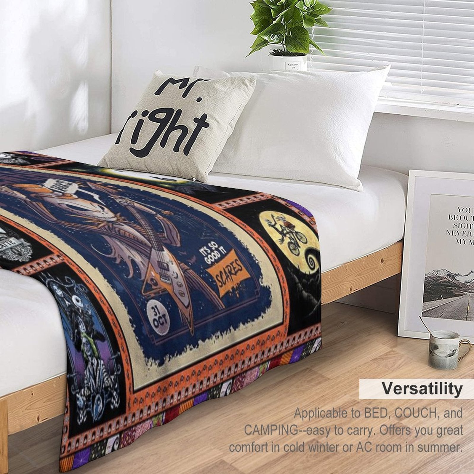 Jack Skeleton Photo Collage Gifts Multi-functional Throw Blanket