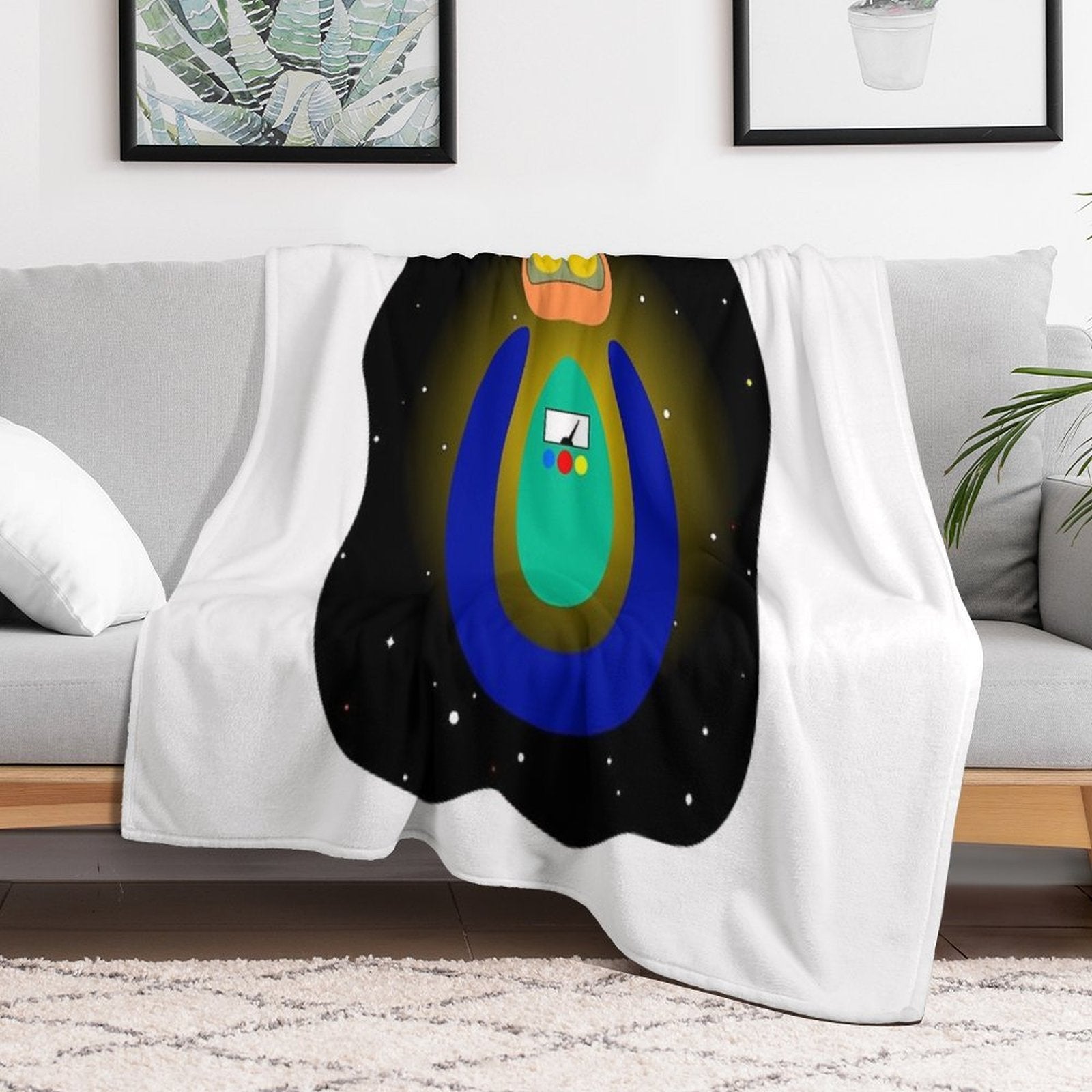 Star Man Is Waiting in The Sky - Original Artwork Plush Throw Blanket