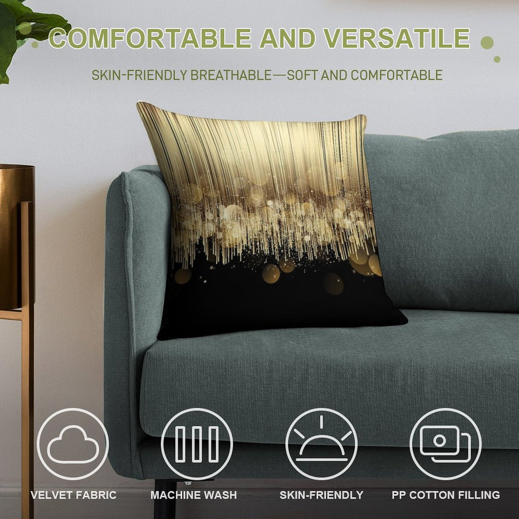 Black And Gold Soft Gift Ready Throw Pillow