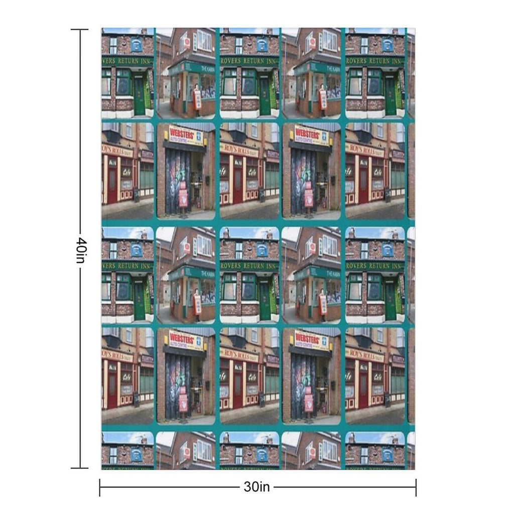 Corrie Iconic Buildings Anti-pilling Throw Blanket