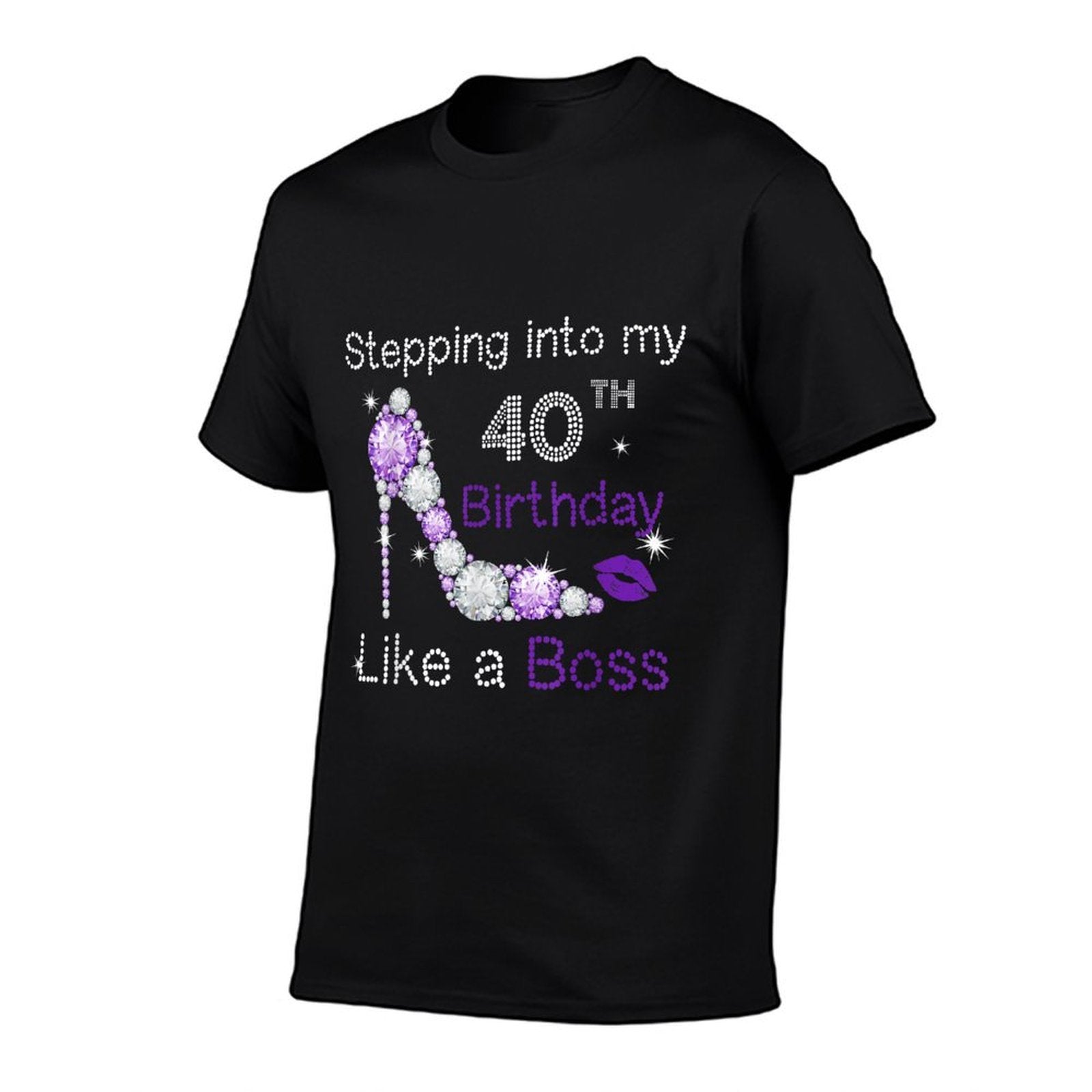 Stepping Into My 40th Birthday Like A Boss Funny For Women  Heathered Texture T-Shirt