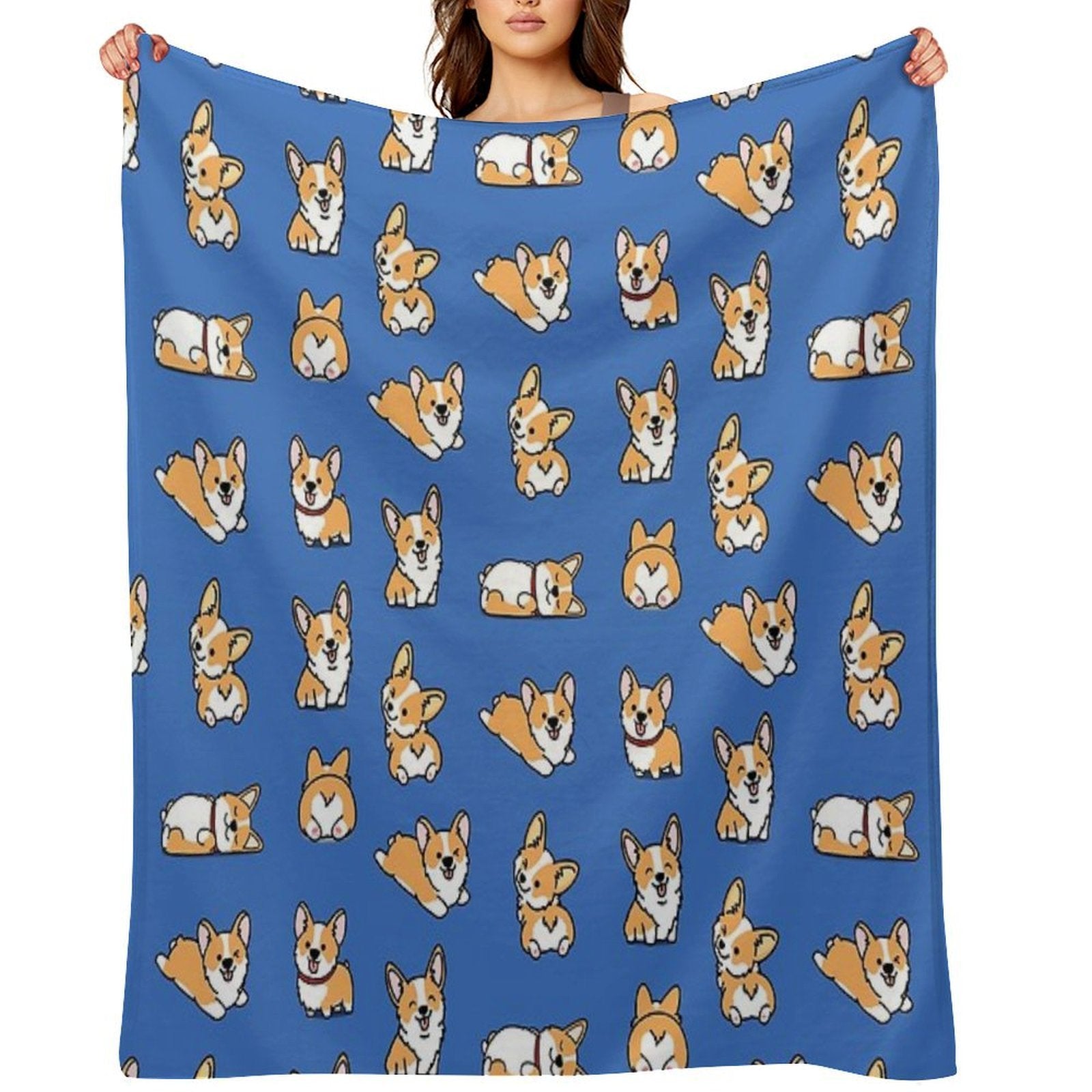 Kawaii Corgi Multi-functional Throw Blanket