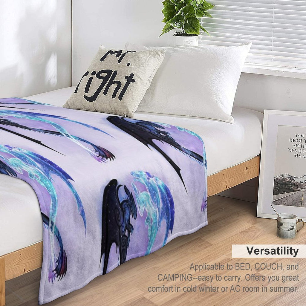 Dragon Heart Toothless And Light Fury Gift-ready Throw Blanket