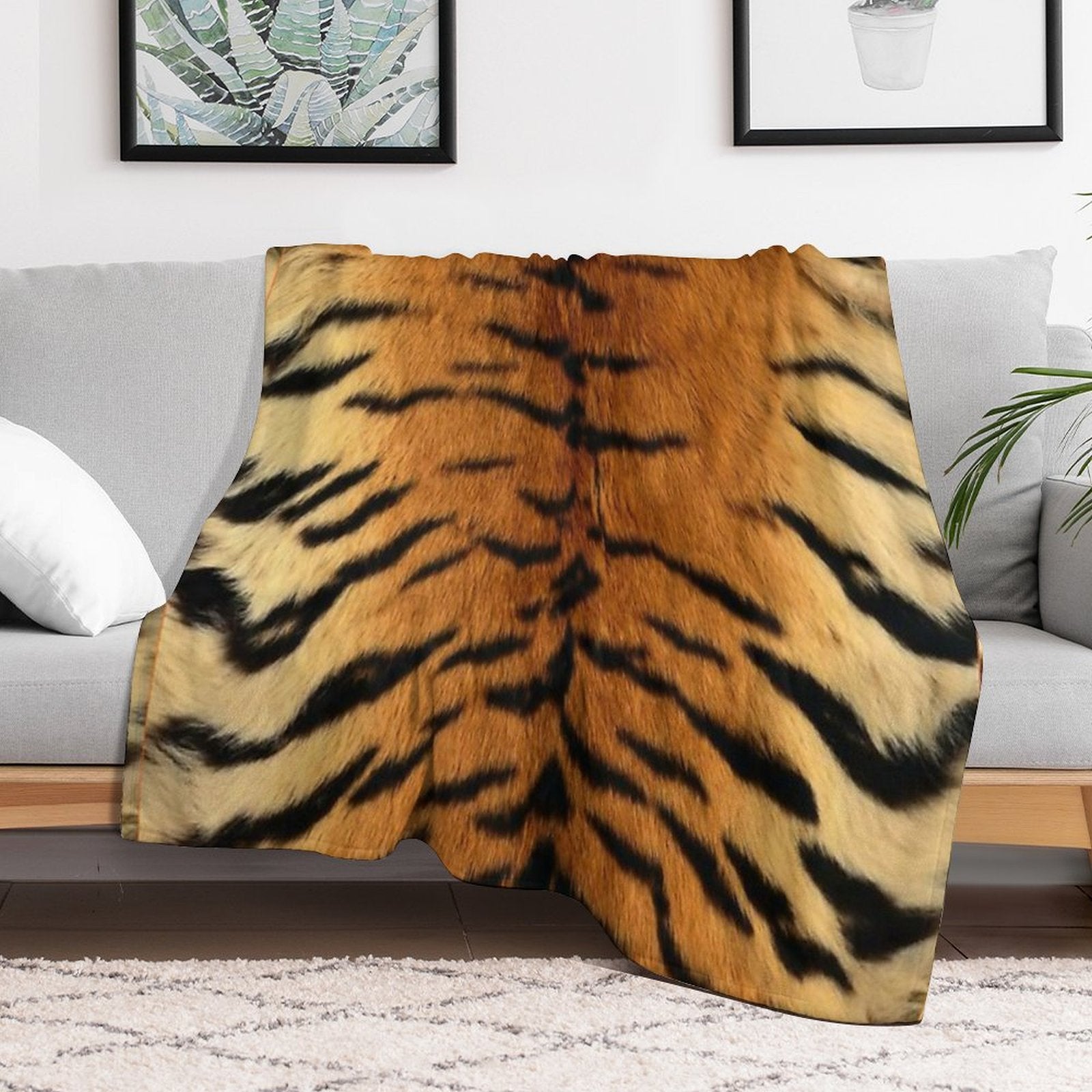 Wild Tiger Pattern Durable Throw Blanket
