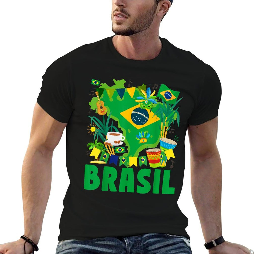 Brasil Flag Outfit Idea For Kids Brazil & Brazilian Flag  Eco-friendly Material T-Shirt