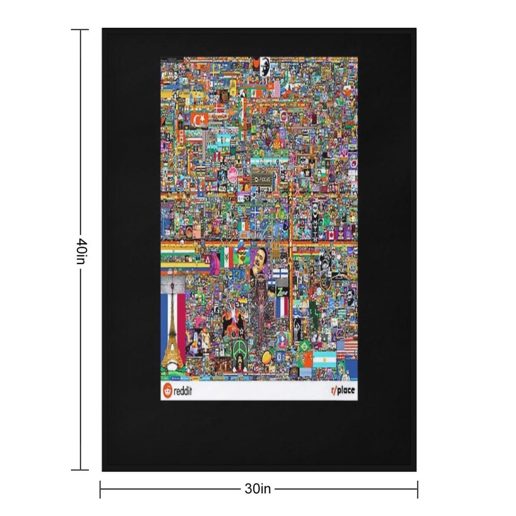 Rplace - Reddit Digital Art - 2022 Sustainable Throw Blanket