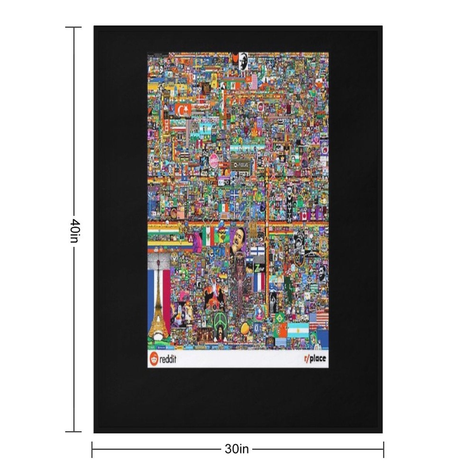Rplace - Reddit Digital Art - 2022 Sustainable Throw Blanket