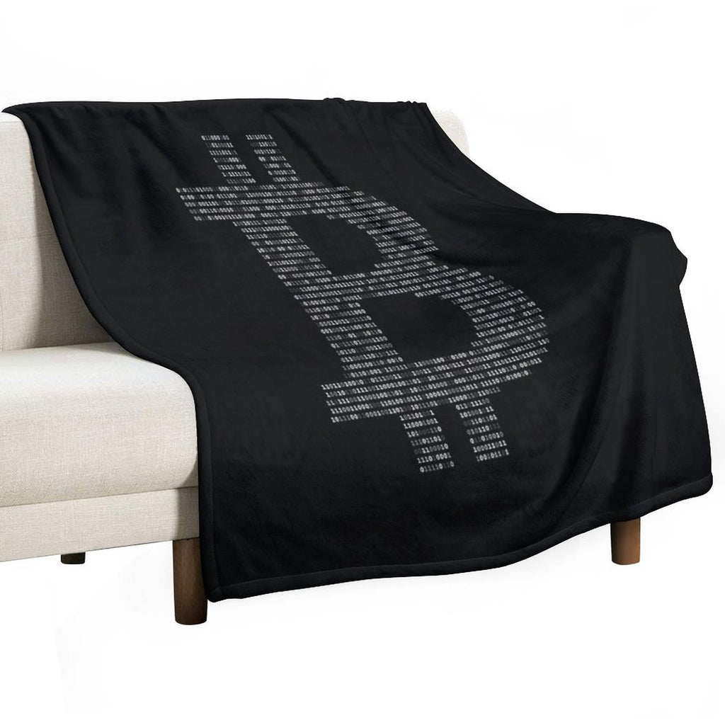 Bitcoin Binary Black Premium Throw Blanket