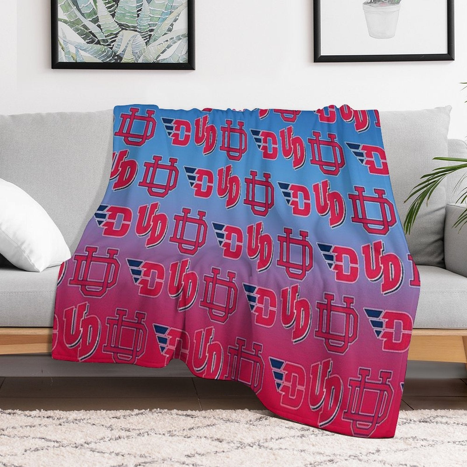 University of Dayton - Red White And Blue Lightweight Throw Blanket