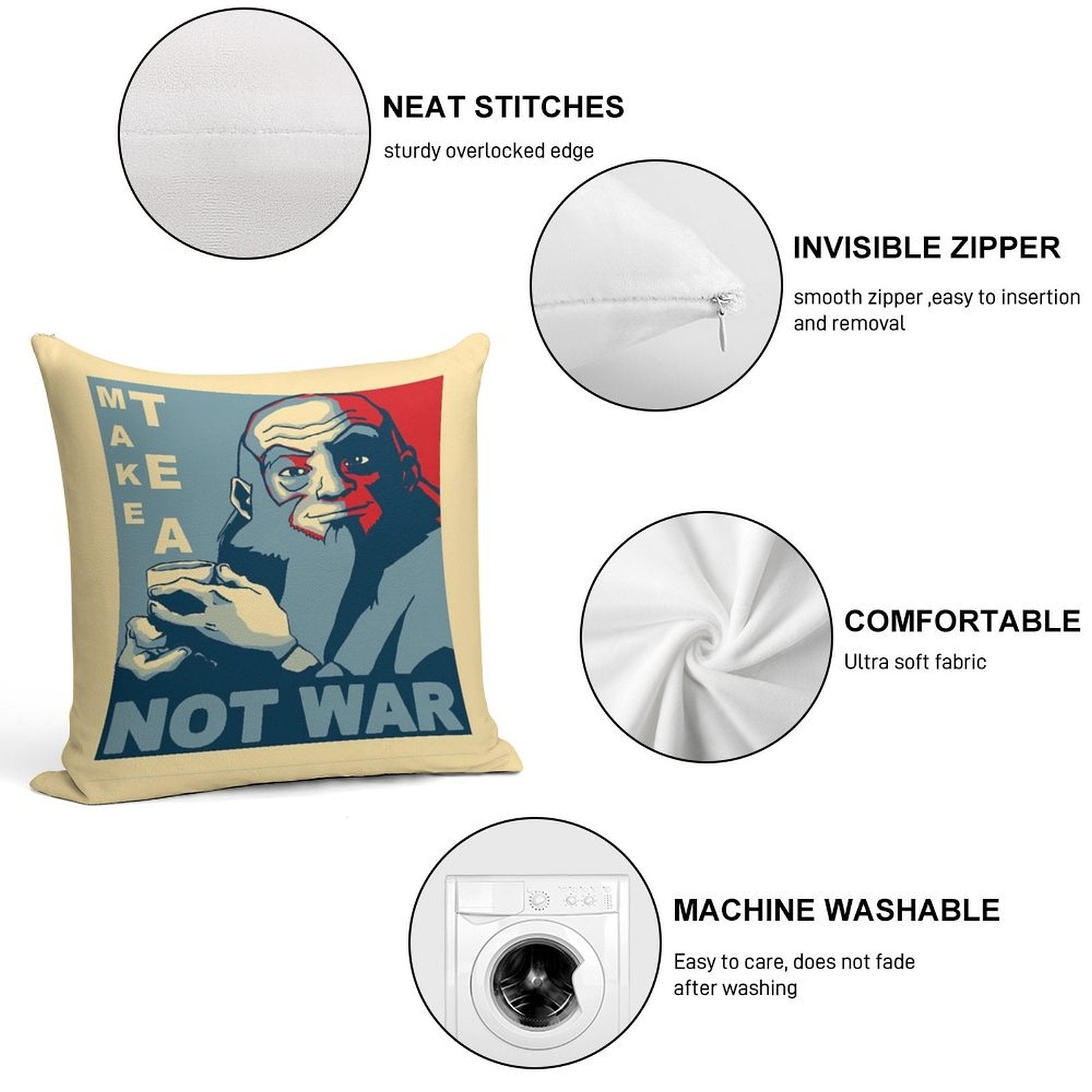 Iroh Make Tea Not War Soft Luxury Feel Throw Pillow
