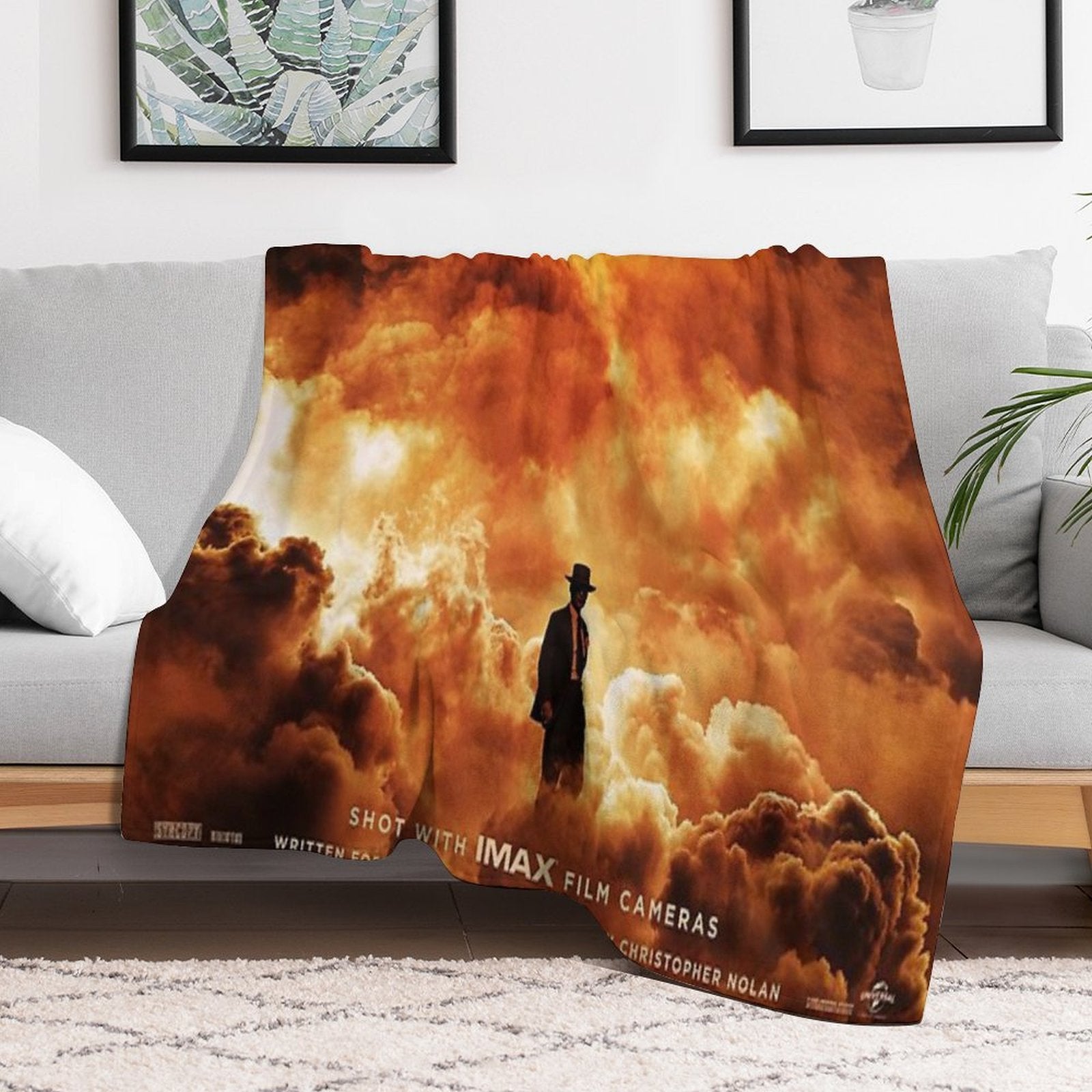Vintage Oppenheiimer Movies Film  002 Eco-conscious Throw Blanket