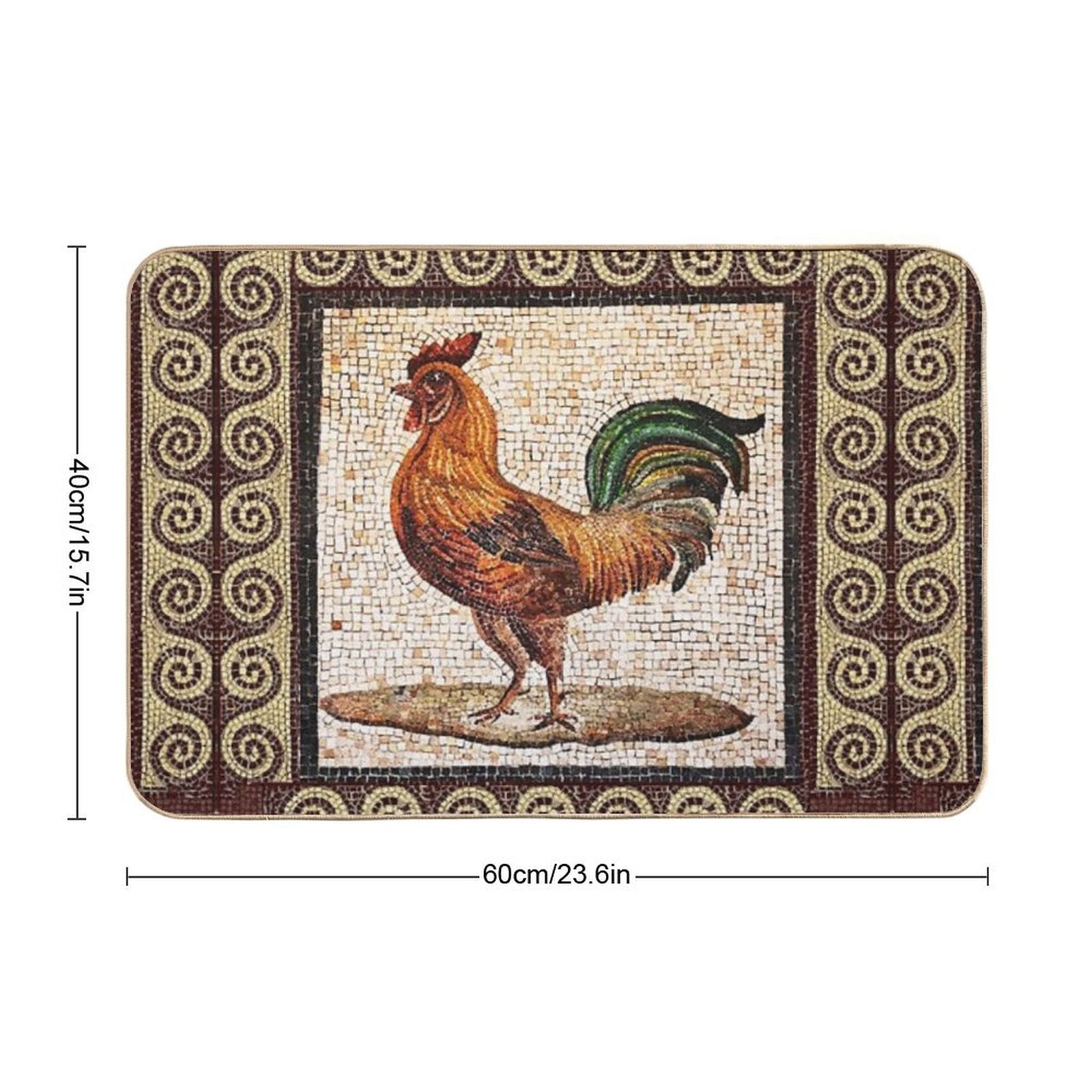 ANTIQUE ROMAN MOSAICS , ROOSTER Durable Bath Mat