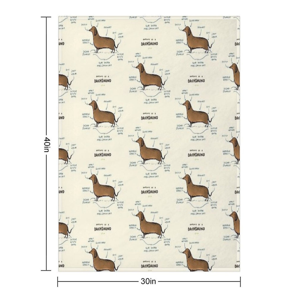 Anatomy of A Dachshund Premium Throw Blanket