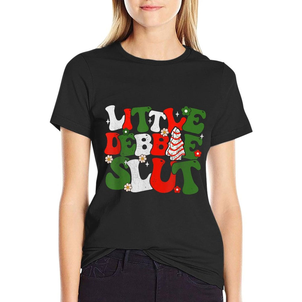 Debbie Slut Groovy Christmas Tree Cakes Xmas Men Women  High-quality Stitching T-Shirt