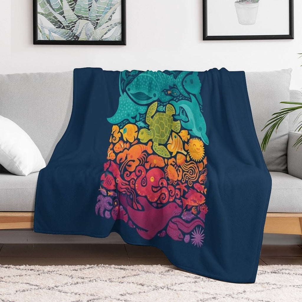 Aquatic Spectrum Lightweight Throw Blanket