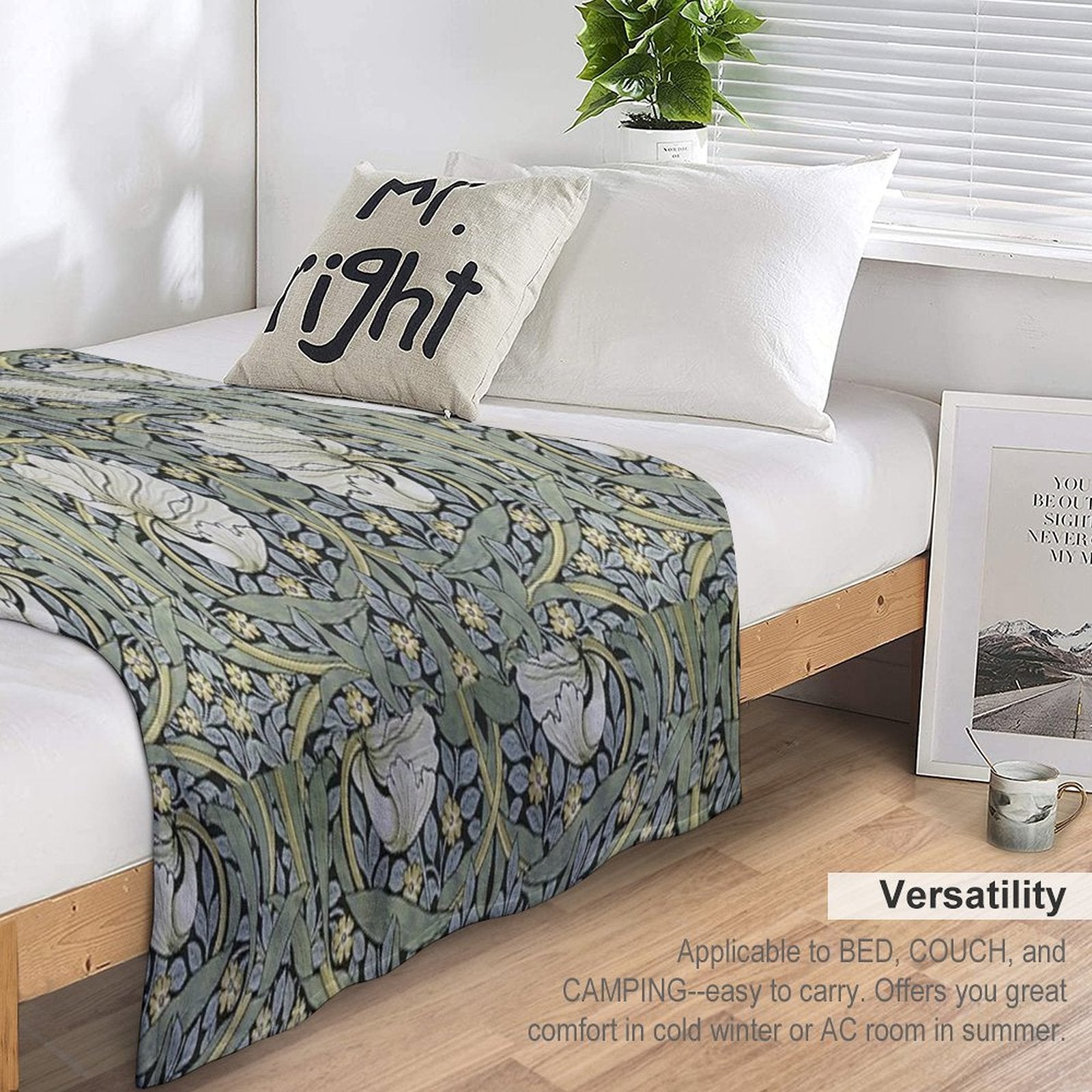 William Morris – Pimpernel Pattern Vintage Floral Arts And Crafts Design Eco-conscious Throw Blanket