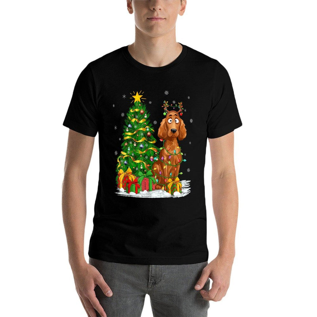 Irish Setter Dog Lover Xmas Lighting Irish Setter Christmas for Men Women Kids  Durable T-Shirt