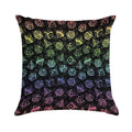 D20 Dice Set Pattern (Rainbow) Soft Anti-Pilling Throw Pillow