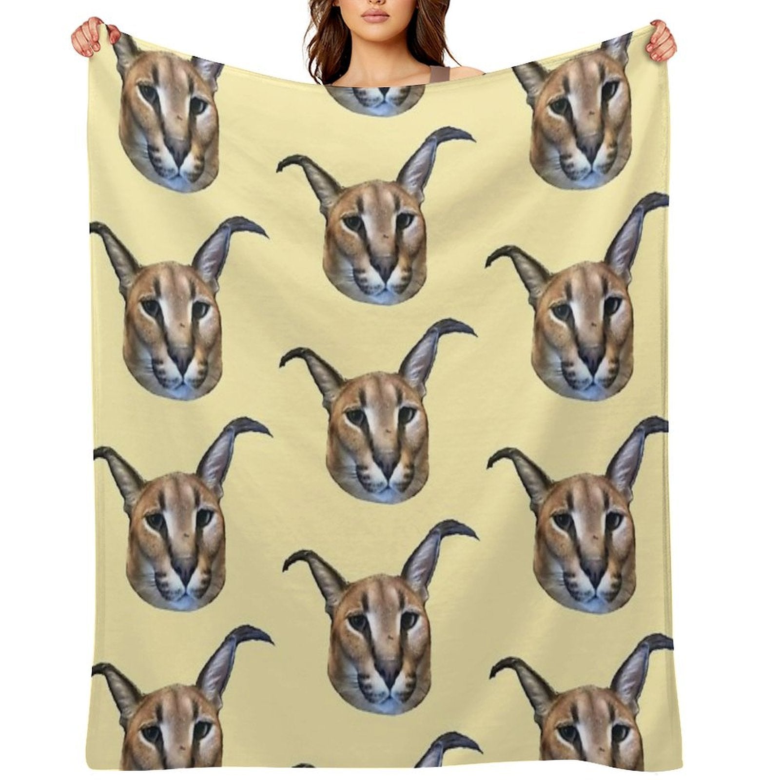 Big Floppa Easy Care Throw Blanket
