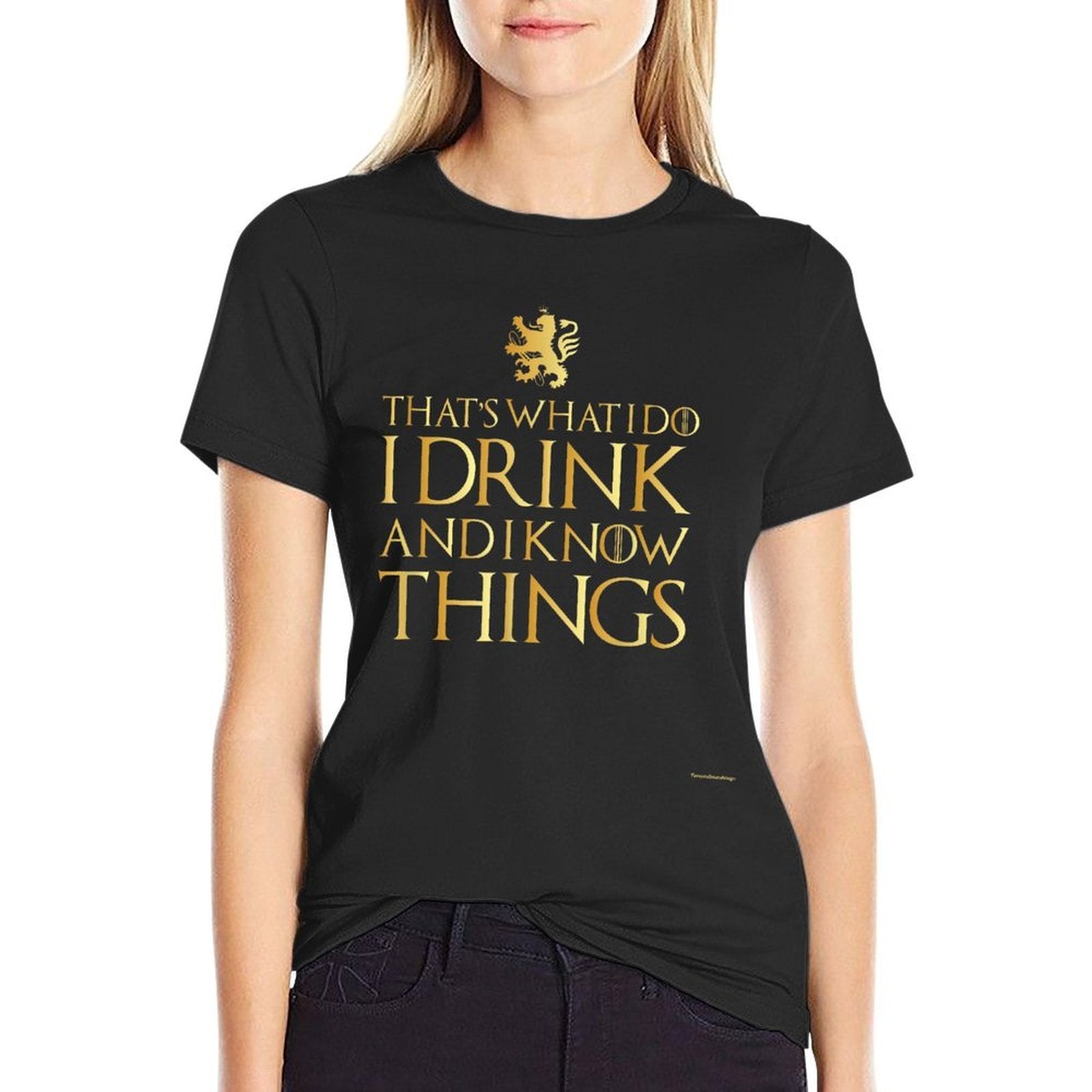 I Drink And I Know Things Mens T Funny  Breathable T-Shirt