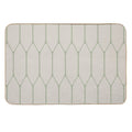 Long Honeycomb Minimalist Geometric Pattern in Beige And Sage  Fade-Resistant Bath Mat