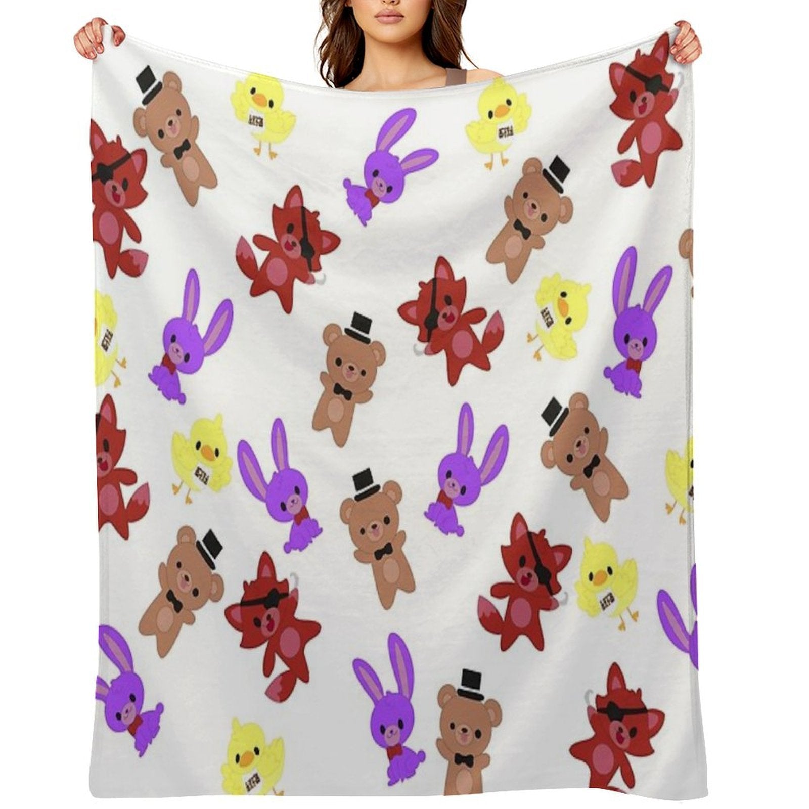 Cute Fnaf Pattern Compact Throw Blanket