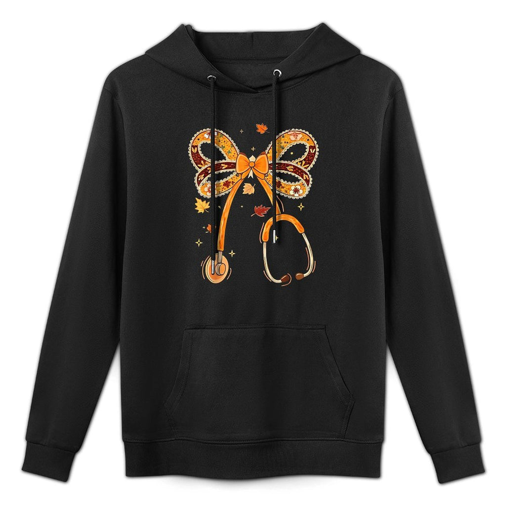 Retro Pumpkin Nurse Life Stethoscope Fall Autumn Funny Nurse Adjustable Hood Hoodie