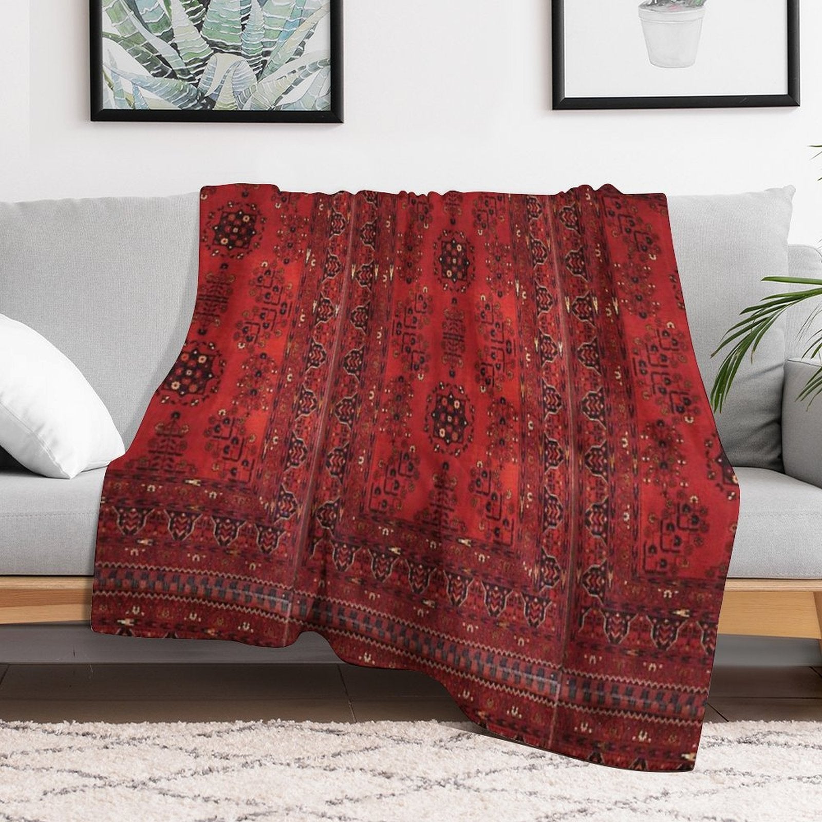 Antique Persian Rug Shrink-resistant Throw Blanket