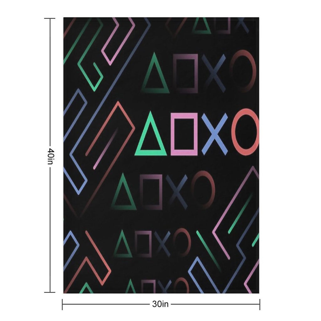 Digital Classic Gamer Icons Pop Art Sustainable Throw Blanket