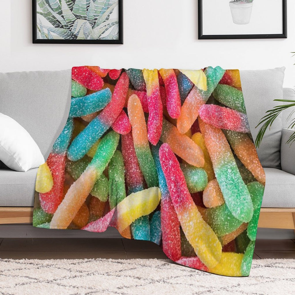 Gummy Worms Compact Throw Blanket
