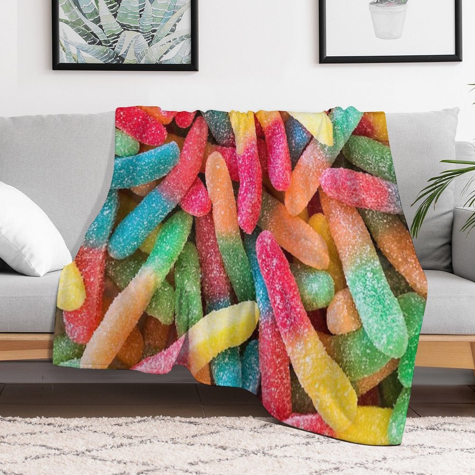 Gummy Worms Compact Throw Blanket