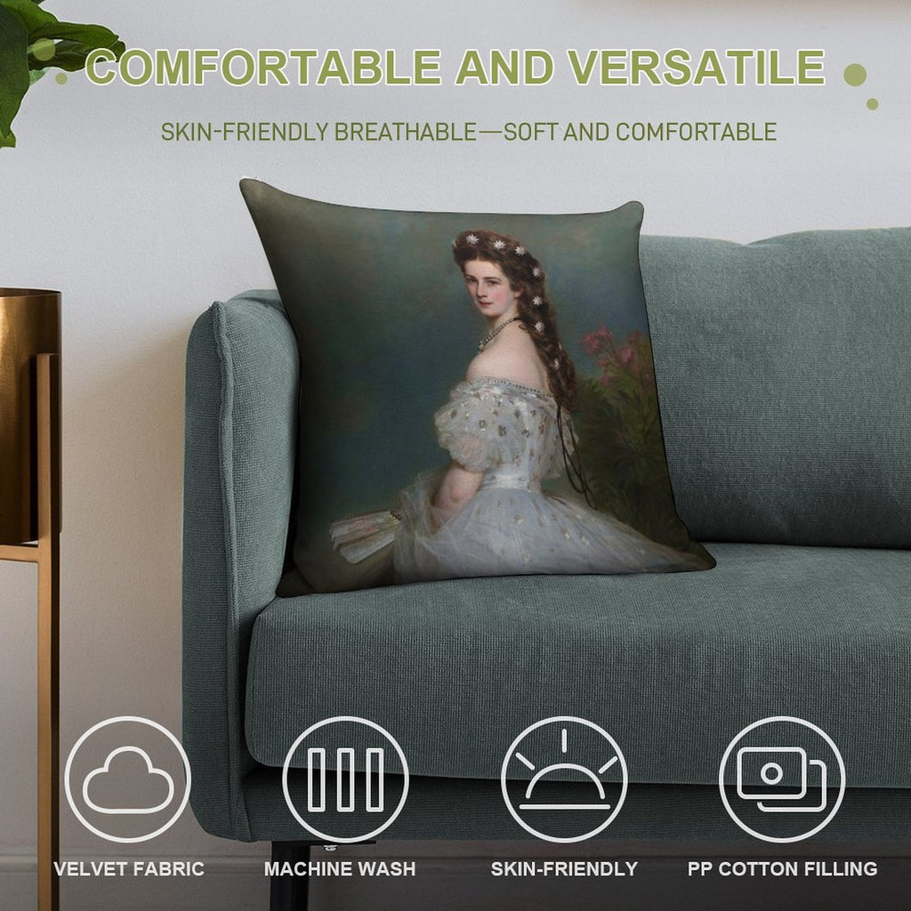 Empress Sisi Elisabeth of Austria (1865) - Franz Xaver Winterhalter Soft Anti-Pilling Throw Pillow