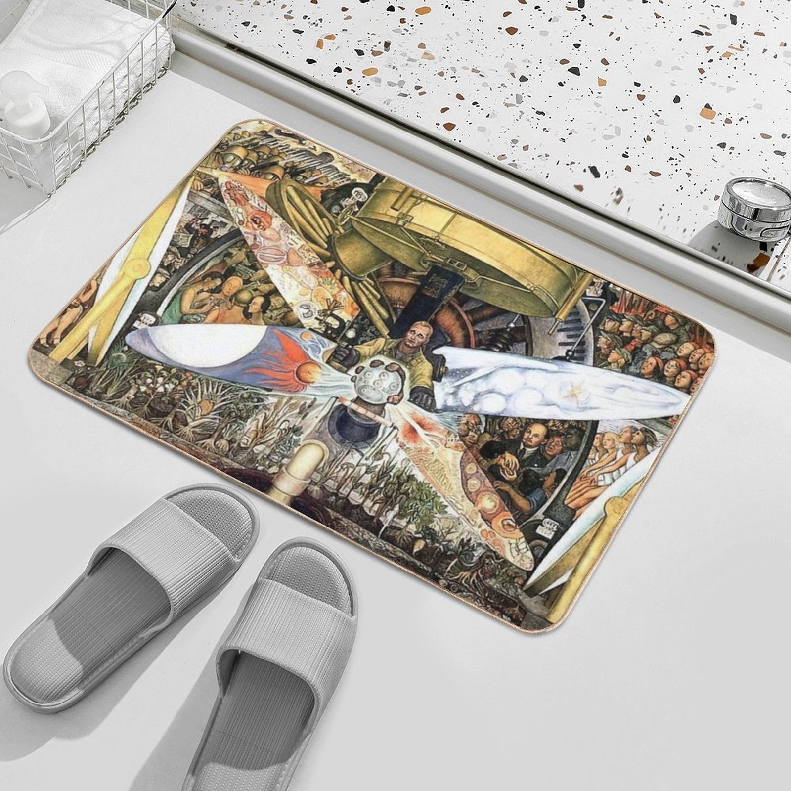 Diego Rivera Famous Paintings  Repositionable Bath Mat