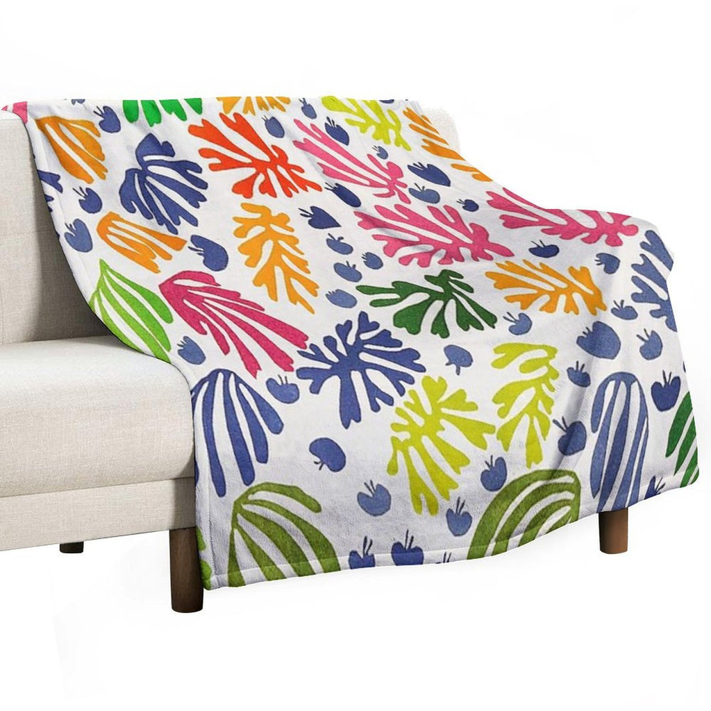 Matisse Floral Pattern Wrinkle-free Throw Blanket