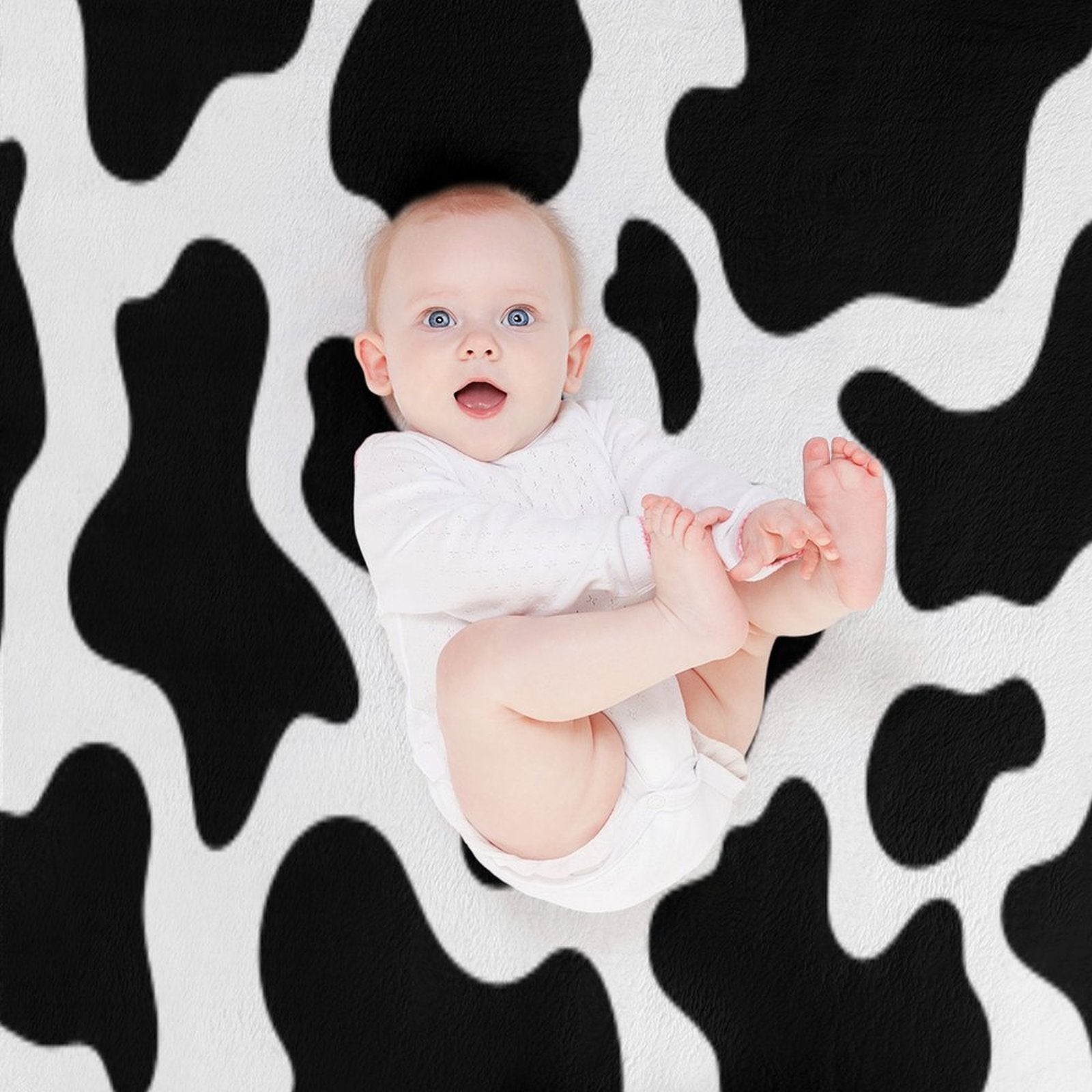 Cow Skin Pattern Velvety-soft Throw Blanket