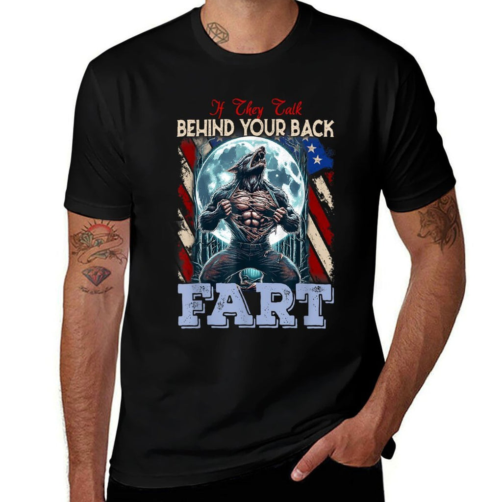 If They Talk Behind Your Back Fart Funny Alpha Wolf Meme Kid  Heathered Texture T-Shirt